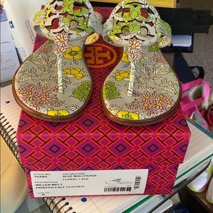 Tory Burch miller sandal blue wallpaper 8 NIB